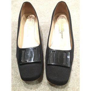 Salvatore Ferragamo Women's Black Buckle Pumps Italy Italian Size 8